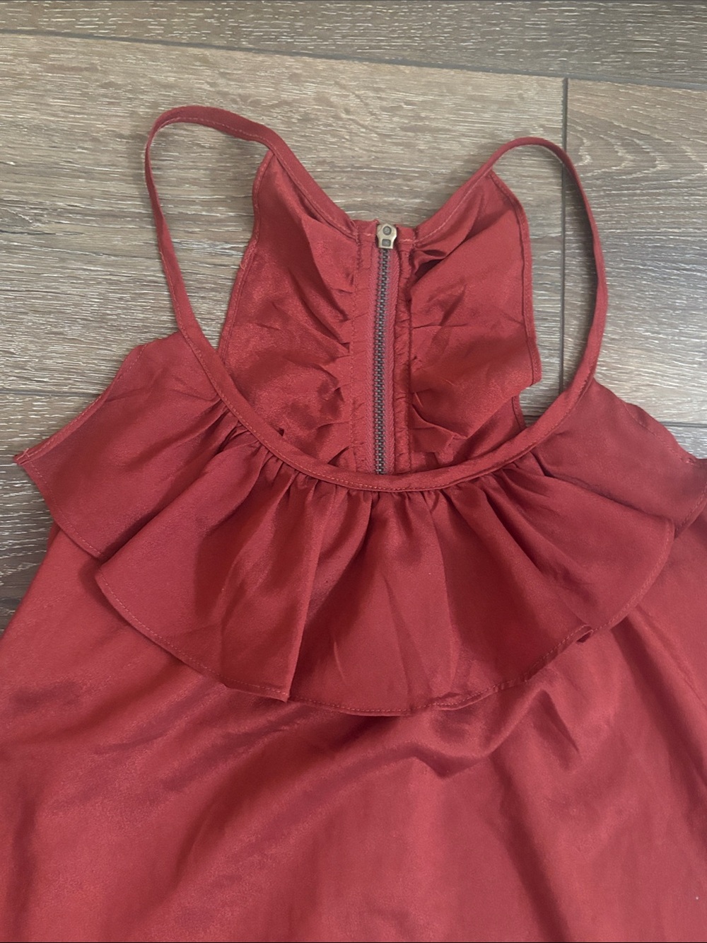 Charlotte Russe Ruffle Zip Rust Tank - Picture 6 of 6